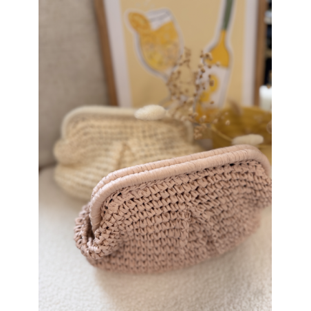 Pochette en paille fermoir claper – Melle Jeanne | Élégance bohème