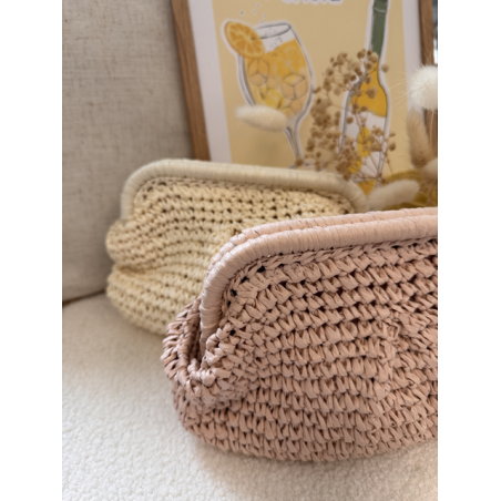 Pochette en paille fermoir claper – Melle Jeanne | Élégance bohème