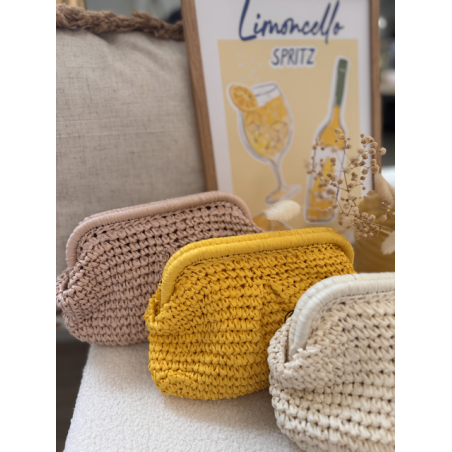 Pochette en paille fermoir claper – Melle Jeanne | Élégance bohème