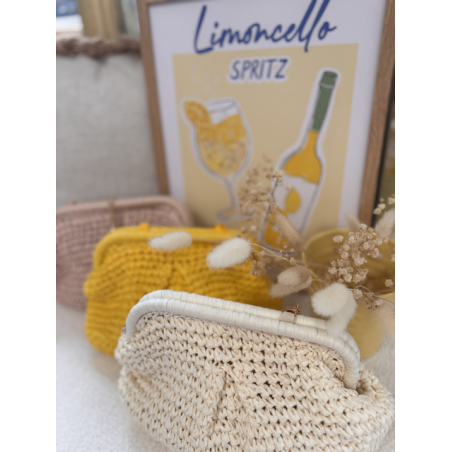 Pochette en paille fermoir claper – Melle Jeanne | Élégance bohème