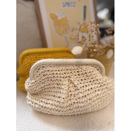 Pochette en paille fermoir claper – Melle Jeanne | Élégance bohème