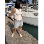 Short en jean brodé coupe pétale – Melle Jeanne | Denim féminin été