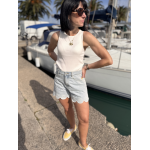 Short en jean brodé coupe pétale – Melle Jeanne | Denim féminin été