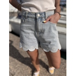 Short en jean brodé coupe pétale – Melle Jeanne | Denim féminin été
