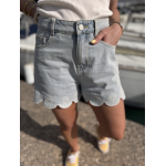 Short en jean brodé coupe pétale – Melle Jeanne | Denim féminin été