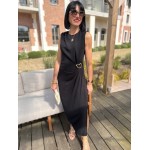 Robe longue camel avec bijou ceinturant – La Dolce Vibe
