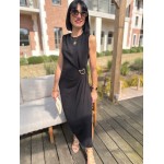 Robe longue camel avec bijou ceinturant – La Dolce Vibe
