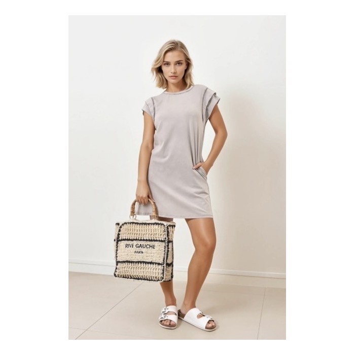 Robe casual grise avec poches – Confort et style au quotidien | Boutique Arras