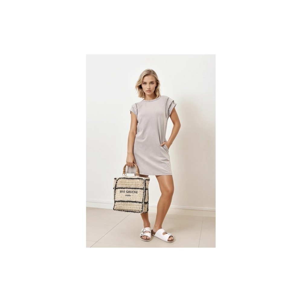 Robe casual grise avec poches – Confort et style au quotidien | Boutique Arras Robe casual grise avec poches – Confort et style au quotidien | Boutique Arras