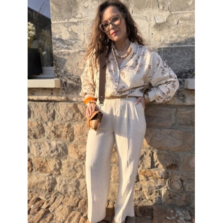 Pantalon large en lin femme – Melle Jeanne | Élégance naturelle été