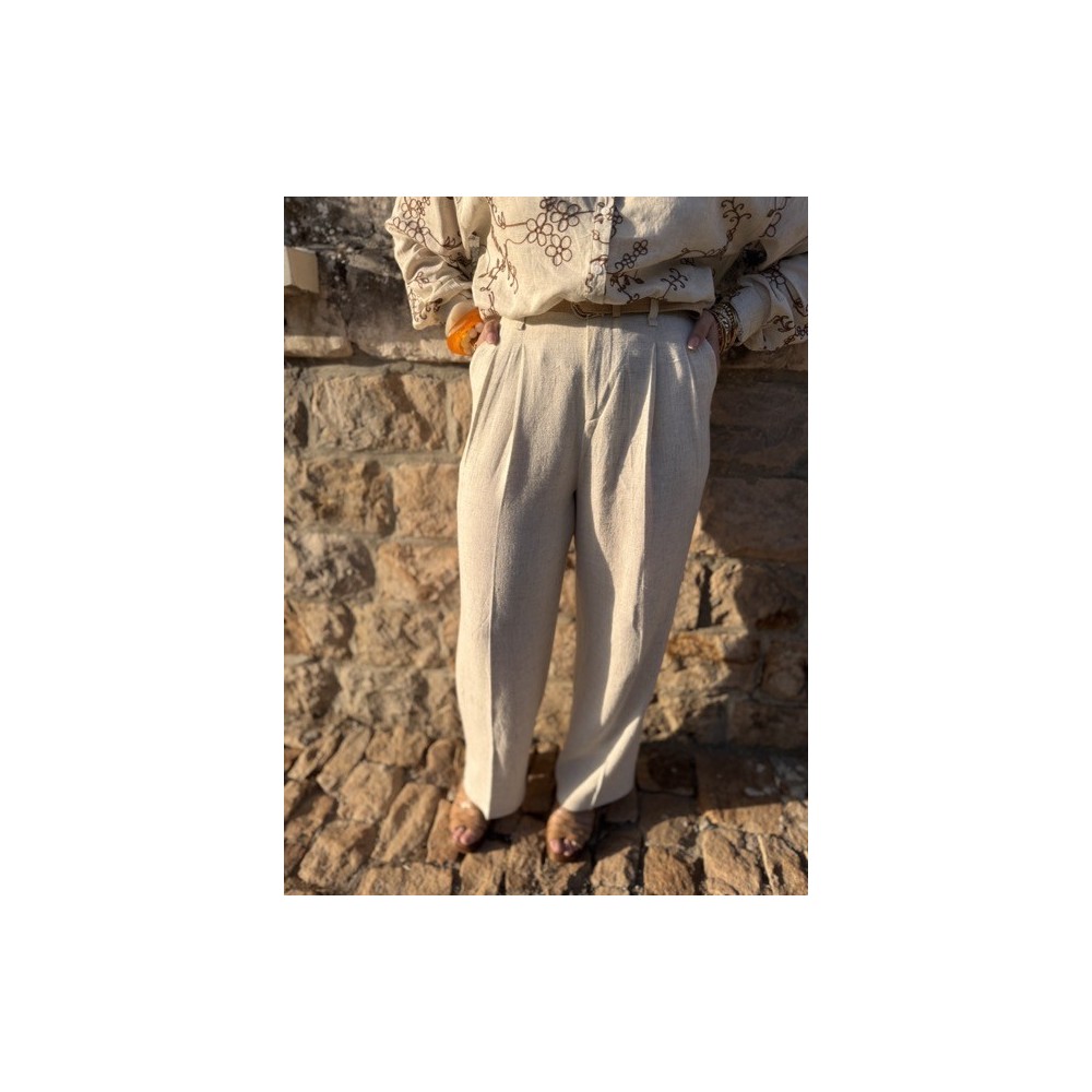 Pantalon large en lin femme – Melle Jeanne | Élégance naturelle été Pantalon large en lin femme – Melle Jeanne | Élégance naturelle été