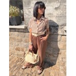 Chemise rayée marron "Dolce Sole" – Style estival chic | Collection Le Soleil