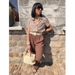 Chemise rayée marron "Dolce Sole" – Style estival chic | Collection Le Soleil