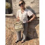 Pantalon vichy fluide à taille élastique – Marron ou noir | Melle Jeanne