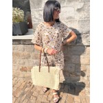 Sac panier en raphia avec franges – Anses camel & fermeture éclair | Look bohème chic | Collection Le Soleil
