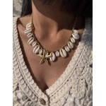Collier doré coquillages & étoile de mer – Acier inoxydable | Bijou d’été bohème chic | Collection Le Soleil