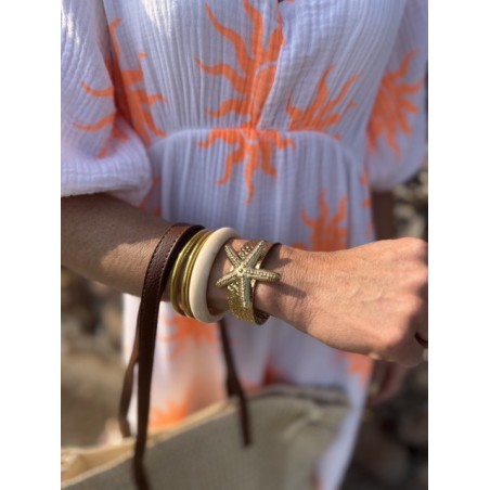 Jonc étoile de mer – Acier inoxydable doré | Bijou marin & estival | Collection Le Soleil