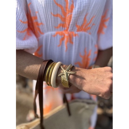 Jonc étoile de mer – Acier inoxydable doré | Bijou marin & estival | Collection Le Soleil