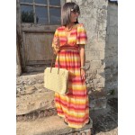 Robe longue dos nu multicolore – Décolleté féminin | Été bohème – Melle Jeanne