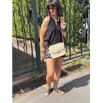Petit sac en raphia multicolore – Bandoulière blanche ou marron | Accessoire estival bohème | Collection Le Soleil