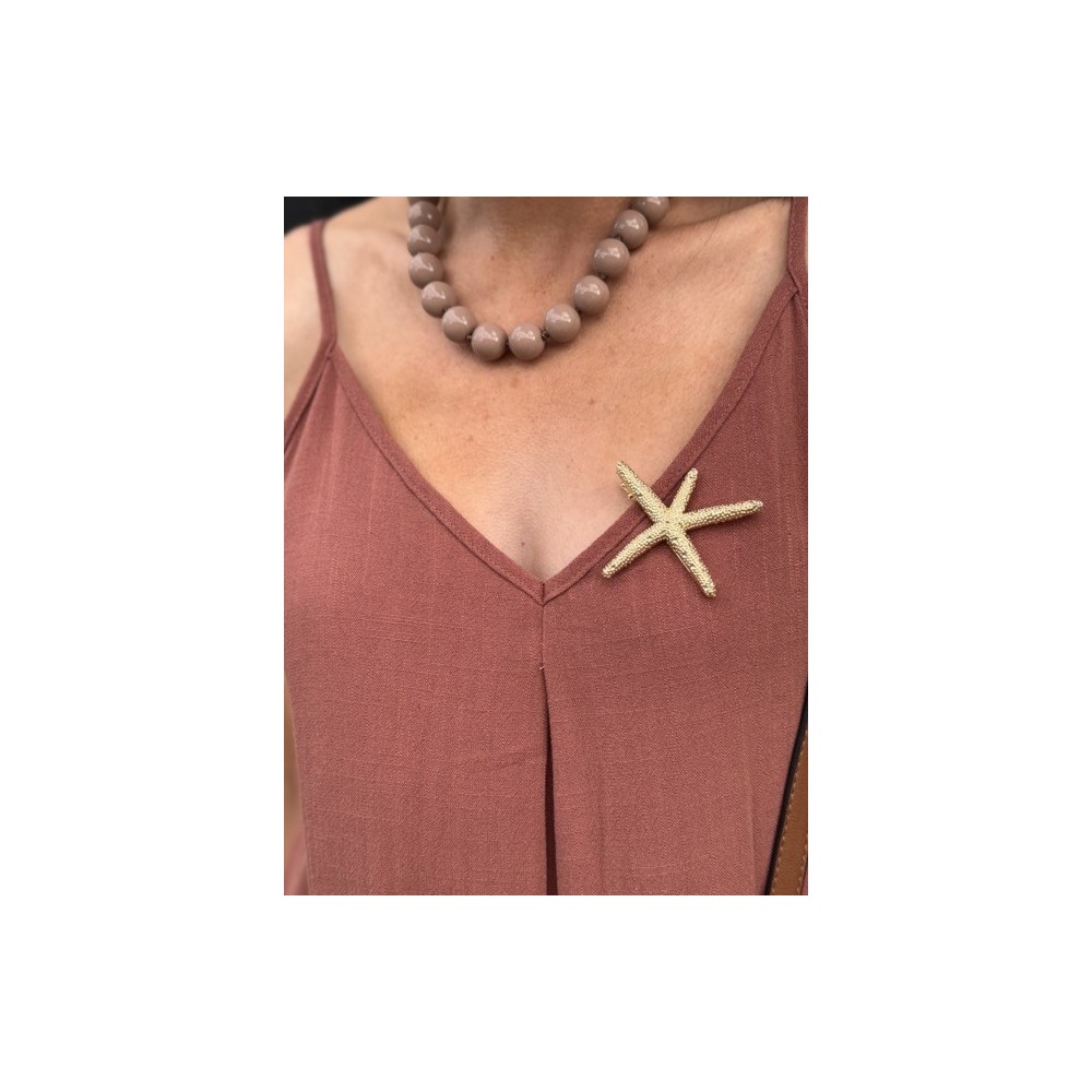 Broche étoile de mer en acier inoxydable – Accessoire élégant pour vêtements et cheveux | Collection Le Soleil