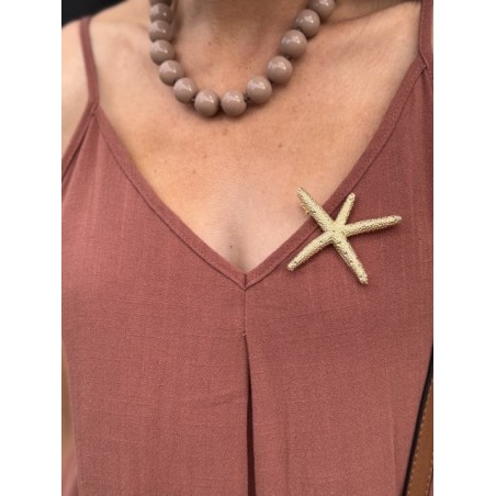 Broche étoile de mer en acier inoxydable – Accessoire élégant pour vêtements et cheveux | Collection Le Soleil
