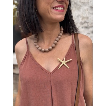 Broche étoile de mer en acier inoxydable – Accessoire élégant pour vêtements et cheveux | Collection Le Soleil