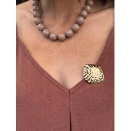 Broche coquillage en acier inoxydable – Accessoire élégant pour vêtements et cheveux | Collection Le Soleil
