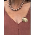 Broche coquillage en acier inoxydable – Accessoire élégant pour vêtements et cheveux | Collection Le Soleil