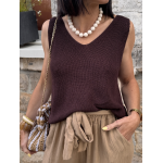 Top marron dos nu