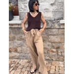 Top marron dos nu