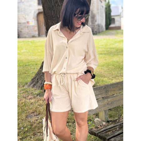 Ensemble éponge short + chemise – Taille unique 36 à 40/42 | Melle Jeanne