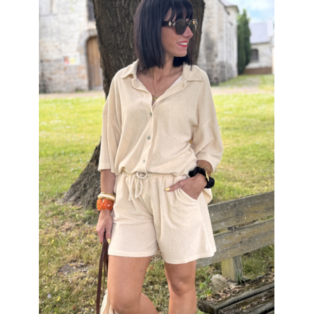 Ensemble éponge short + chemise – Taille unique 36 à 40/42 | Melle Jeanne