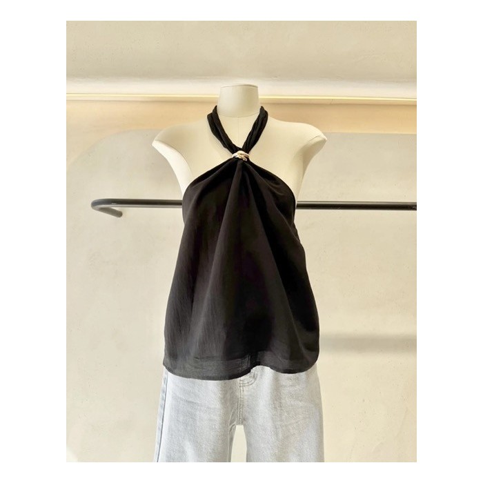 Top noir dos nu femme – Bijou doré | Melle Jeanne