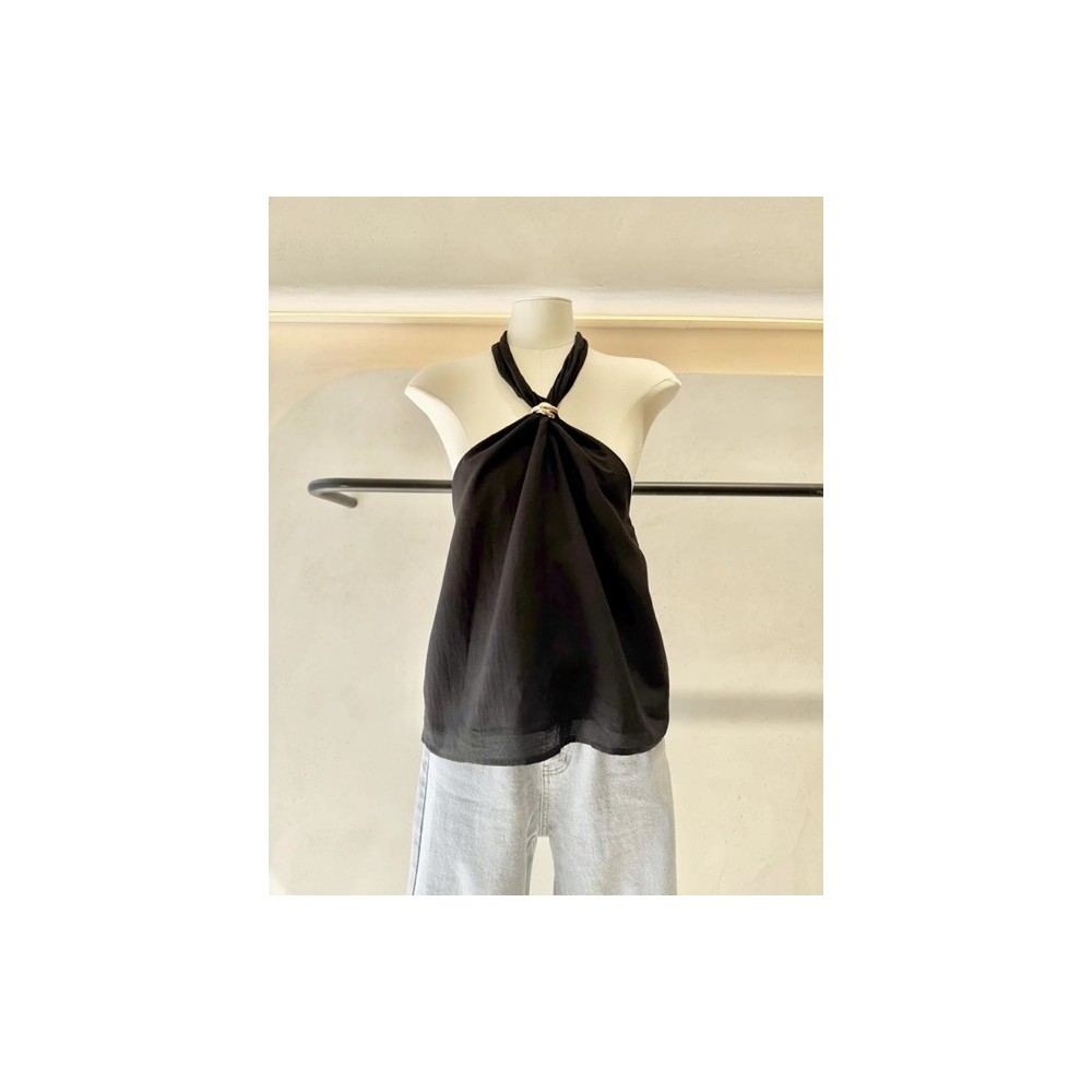 Top noir dos nu femme – Bijou doré | Melle Jeanne Top noir dos nu femme – Bijou doré | Melle Jeanne