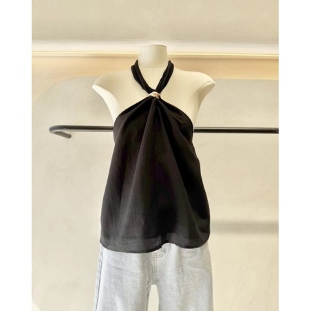 Top noir dos nu femme – Bijou doré | Melle Jeanne