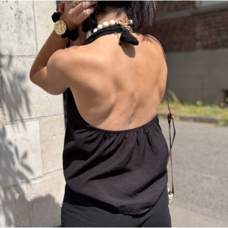 Top noir dos nu femme – Bijou doré | Melle Jeanne