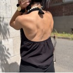 Top noir dos nu femme – Bijou doré | Melle Jeanne