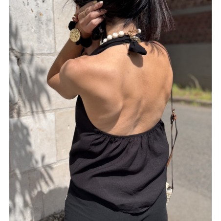 Top noir dos nu femme – Bijou doré | Melle Jeanne