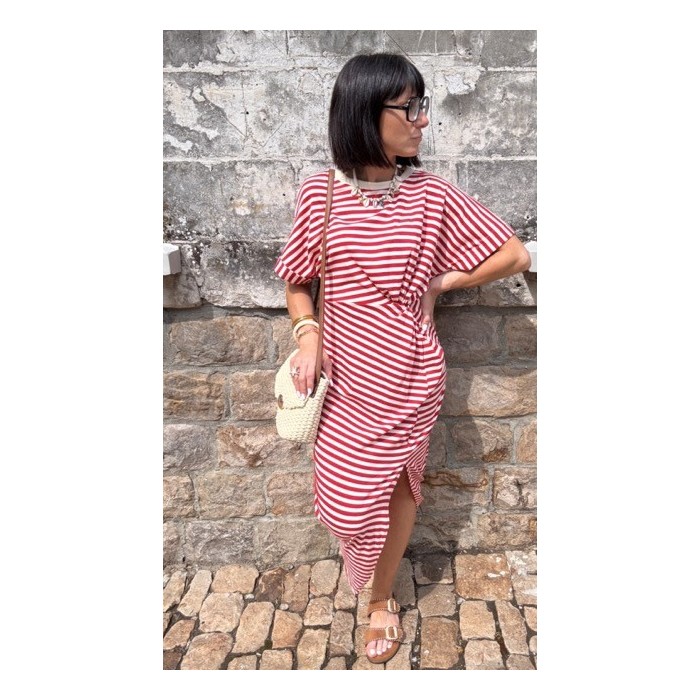 Robe marinière femme – Taille unique avec nœud à la taille | Melle Jeanne