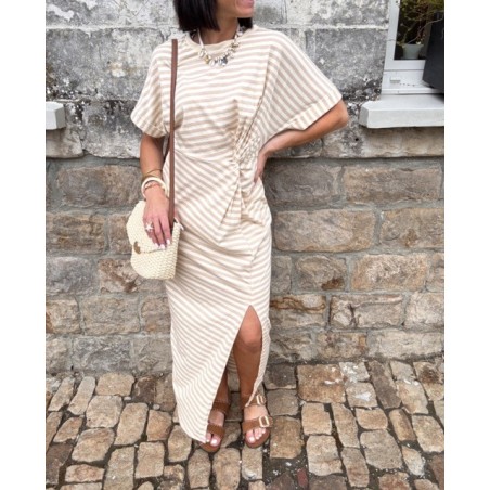 Robe marinière femme – Taille unique avec nœud à la taille | Melle Jeanne