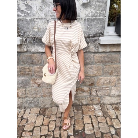 Robe marinière femme – Taille unique avec nœud à la taille | Melle Jeanne