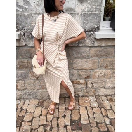 Robe marinière femme – Taille unique avec nœud à la taille | Melle Jeanne