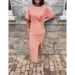Robe marinière femme – Taille unique avec nœud à la taille | Melle Jeanne
