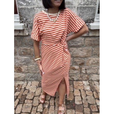 Robe marinière femme – Taille unique avec nœud à la taille | Melle Jeanne