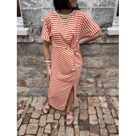 Robe marinière femme – Taille unique avec nœud à la taille | Melle Jeanne