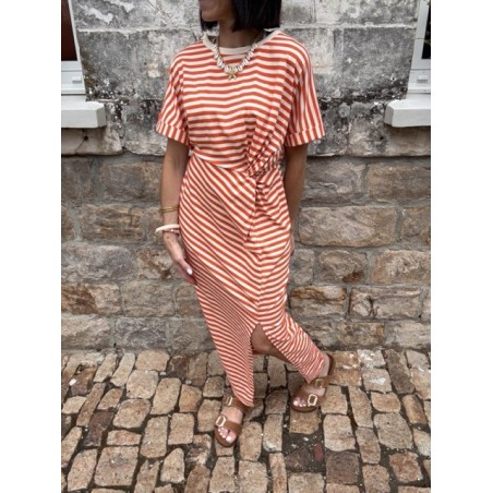 Robe marinière femme – Taille unique avec nœud à la taille | Melle Jeanne