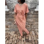 Robe marinière femme – Taille unique avec nœud à la taille | Melle Jeanne