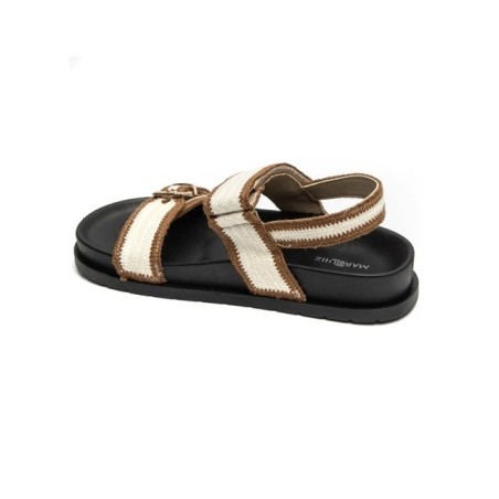 Sandales plates à scratch femme – Style tressé naturel | Du 36 au 41 | Melle Jeanne