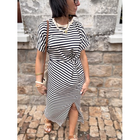 Robe marinière femme – Taille unique avec nœud à la taille | Melle Jeanne